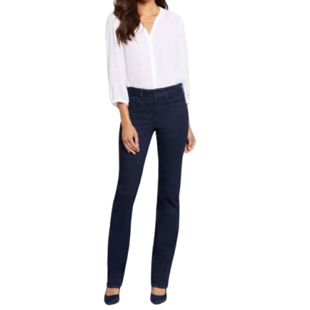NYDJ Women's Denim Marilyn Straight Leg Jeans Blue Size 16 Short
